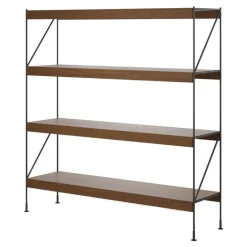 Audo Copenhagen Zet Storage System, H158, black steel - dark stained oak