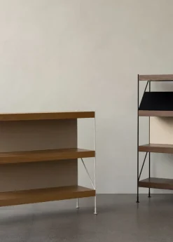 Audo Copenhagen Zet Storage System, H158, black steel - dark stained oak