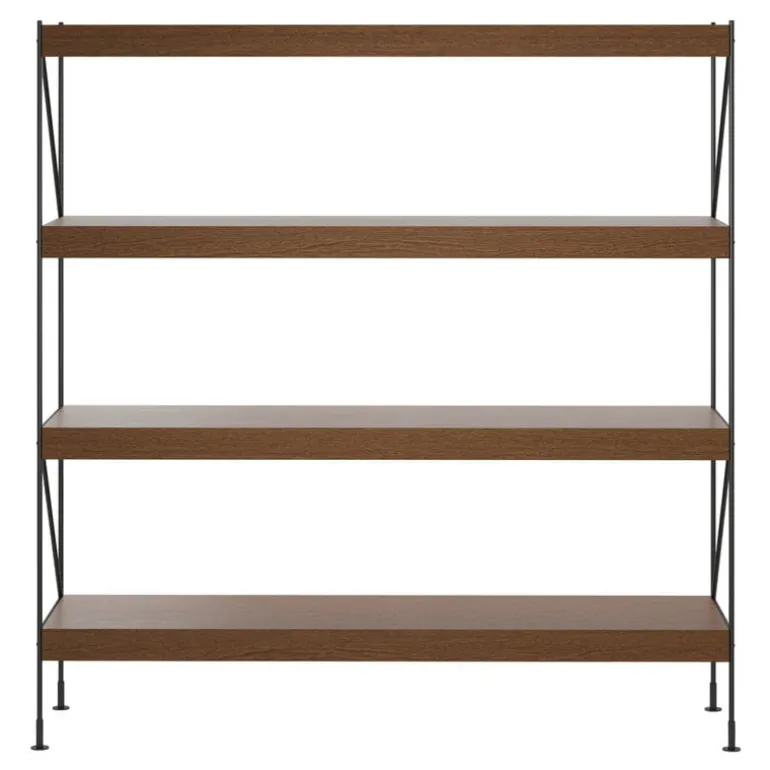 Audo Copenhagen Zet Storage System, H158, black steel - dark stained oak