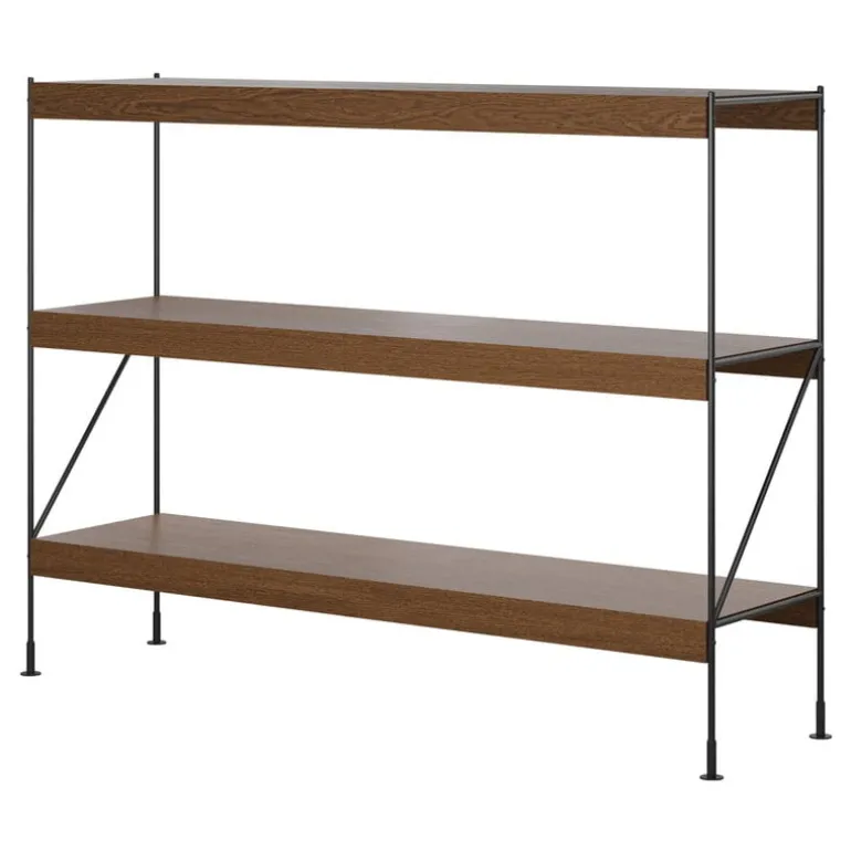 Audo Copenhagen Zet Storage System, H114, black steel - dark stained oak