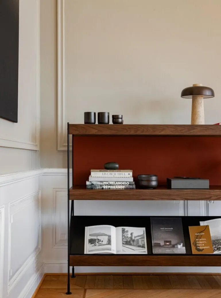 Audo Copenhagen Zet Storage System, H114, black steel - dark stained oak