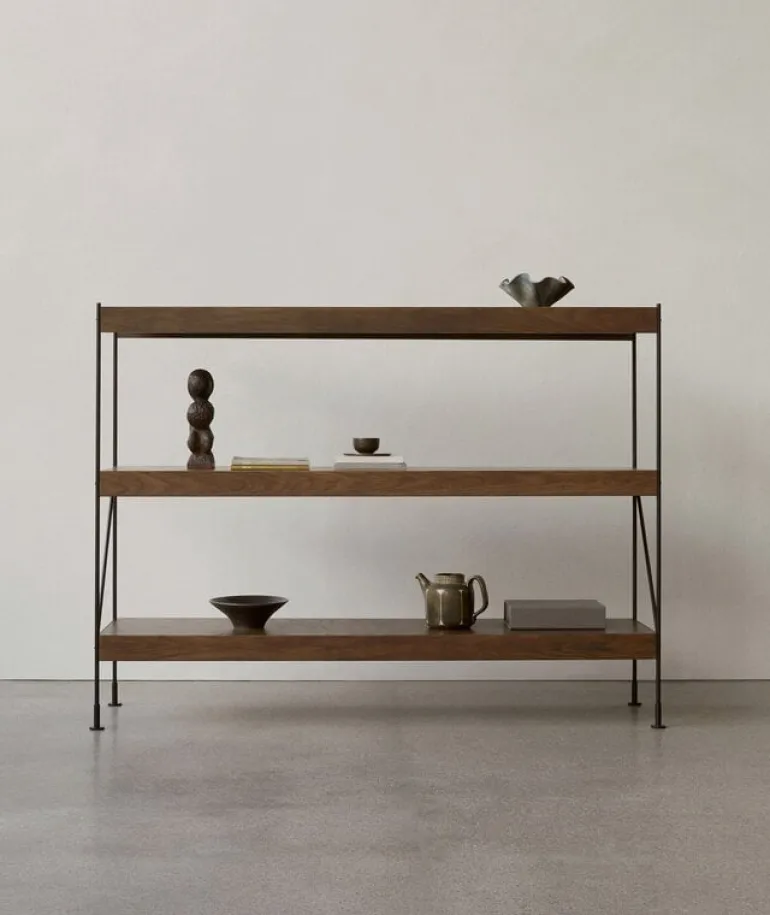 Audo Copenhagen Zet Storage System, H114, black steel - dark stained oak