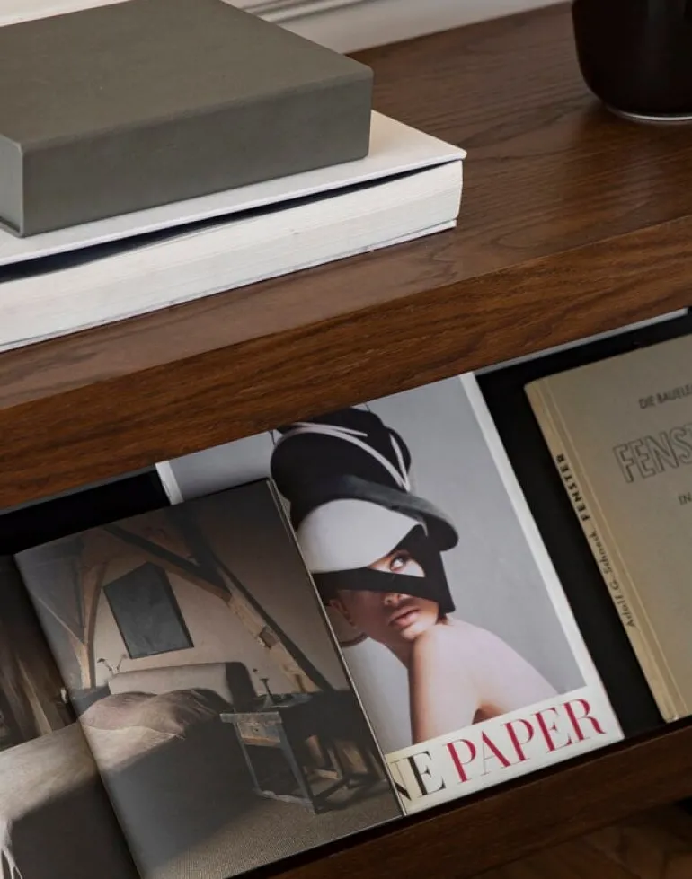 Audo Copenhagen Zet Storage System, H114, black steel - dark stained oak