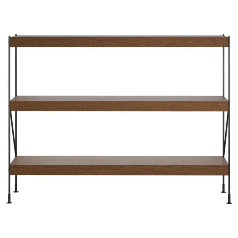 Audo Copenhagen Zet Storage System, H114, black steel - dark stained oak