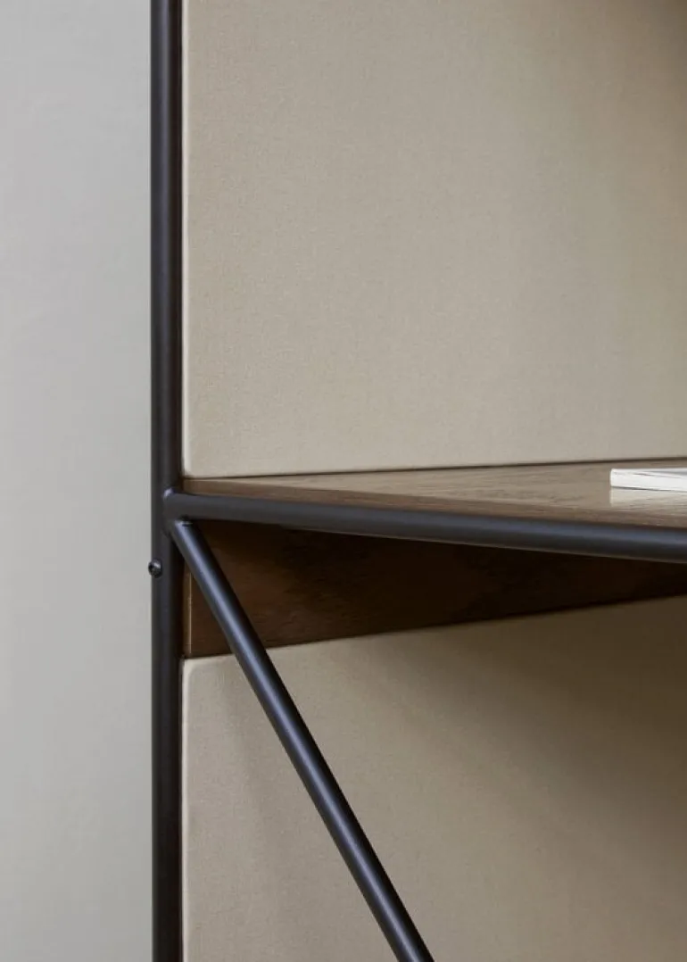 Audo Copenhagen Zet Storage System, H114, black steel - dark stained oak