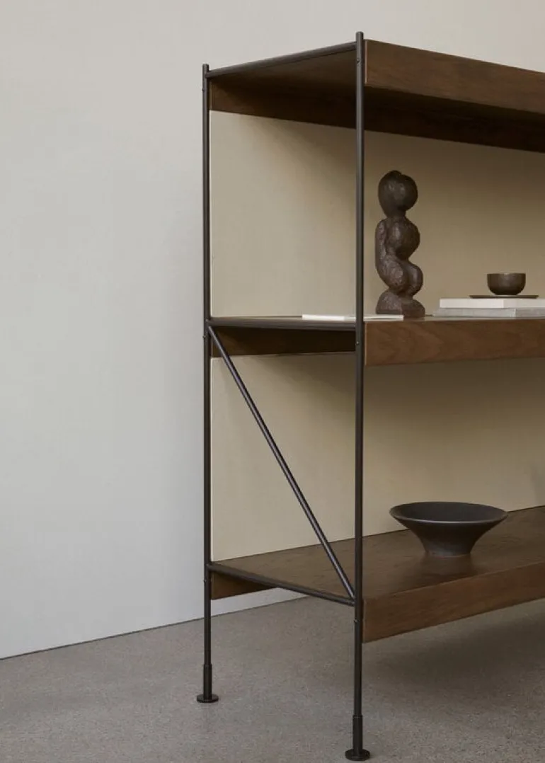 Audo Copenhagen Zet Storage System, H114, black steel - dark stained oak