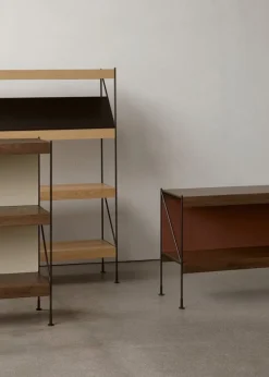 Audo Copenhagen Zet Storage System, H158, black steel - oak