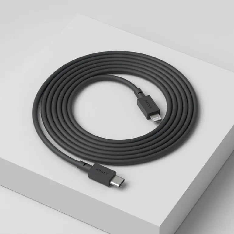 Avolt Cable 1 USB-C to Lightning charging cable , 2 m, Stockholm black