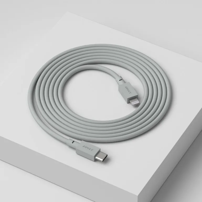 Avolt Cable 1 USB-C to Lightning charging cable , 2 m, Gotland grey