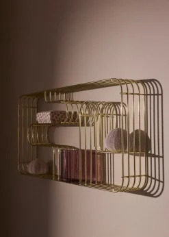 AYTM Curva Rectangular display shelf, gold