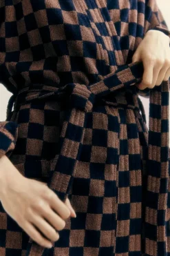 Baina Bath robe Sulis, tabac - noir