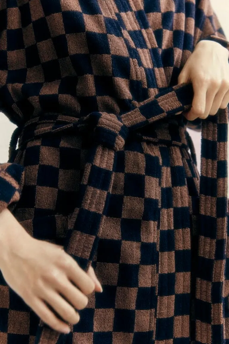 Baina Bath robe Sulis, tabac - noir