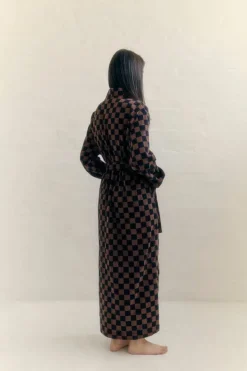 Baina Bath robe Sulis, tabac - noir