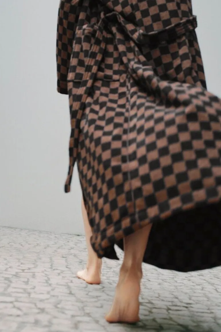 Baina Bath robe Sulis, tabac - noir