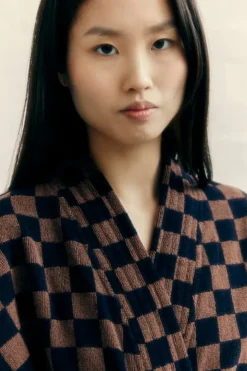 Baina Bath robe Sulis, tabac - noir