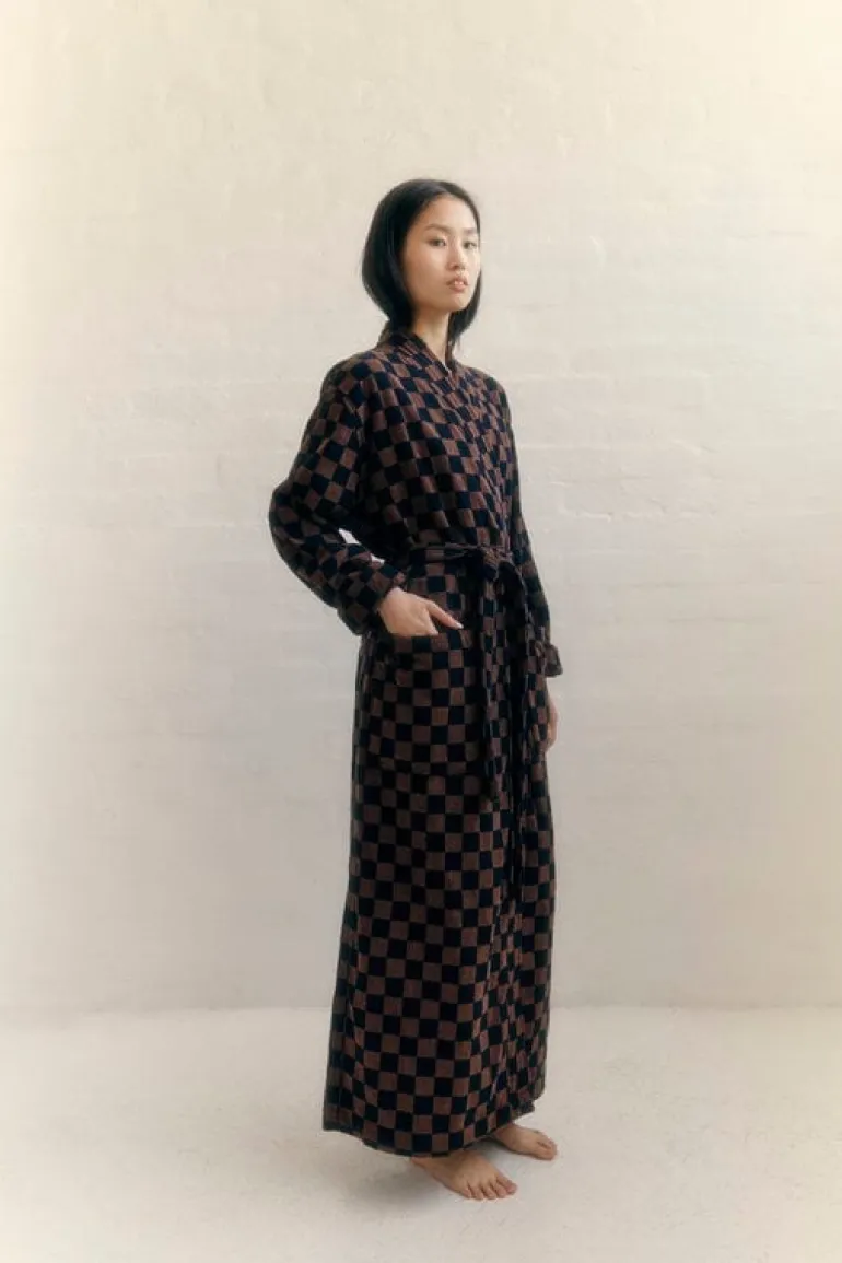 Baina Bath robe Sulis, tabac - noir