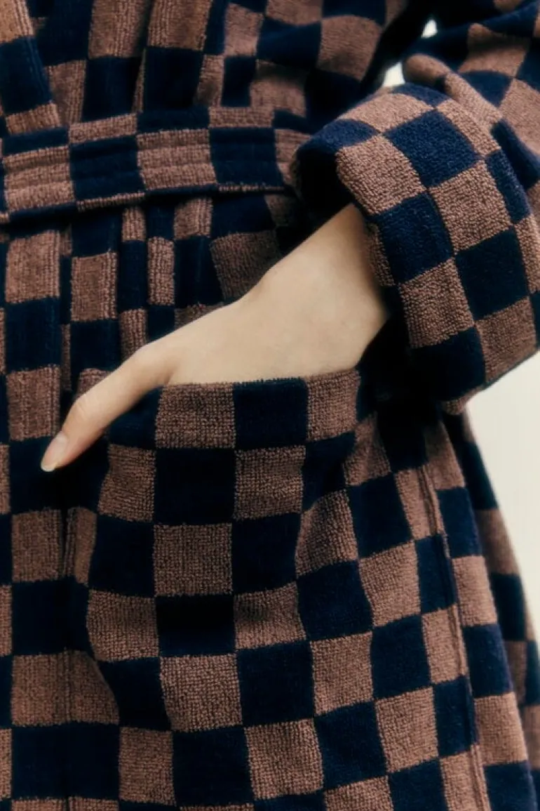 Baina Bath robe Sulis, tabac - noir