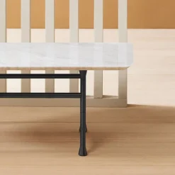 Basta Forte table, rectangular, Carrara white - black