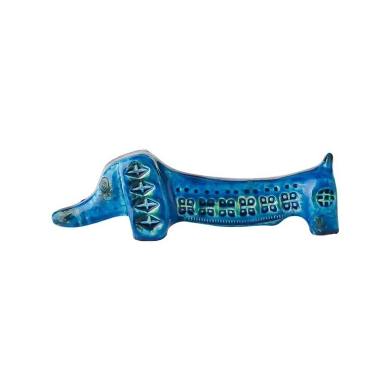 Bitossi Basset hound figure, Rimini blue