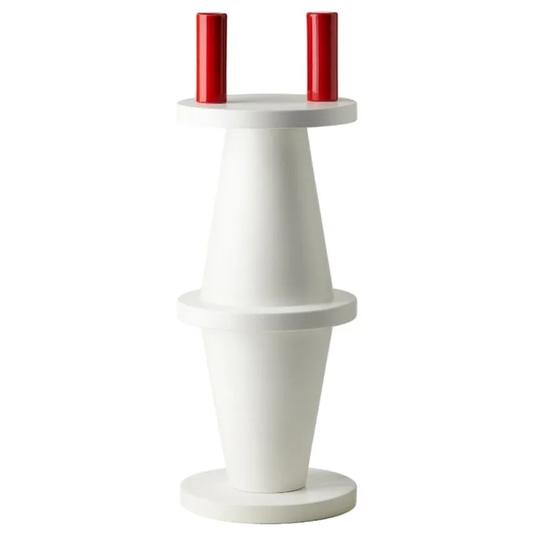 Bitossi F.3 sculpture, matt white - glossy red