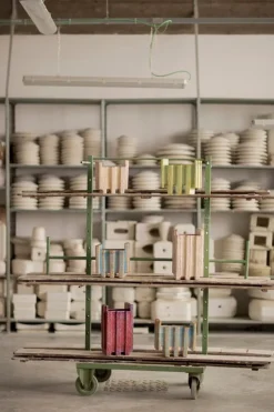 Bitossi Merlate vase, 50 cm, 28 x 20 x 27 cm, cream white - purple