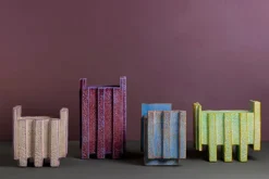 Bitossi Merlate vase, 50 cm, 28 x 20 x 27 cm, cream white - purple