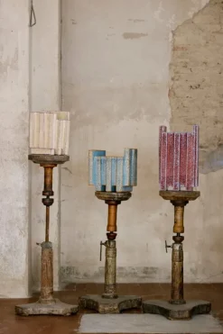 Bitossi Merlate vase, 30 x 18 x 30 cm, light blue - orange