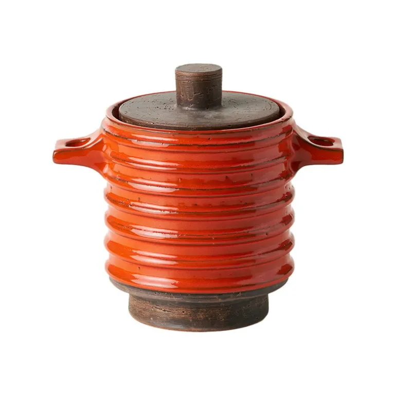 Bitossi Tobacco and pipe box, 19 cm, orange - brown