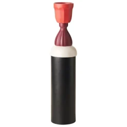 Bitossi Vase, 39 cm, burgundy - black -matt red