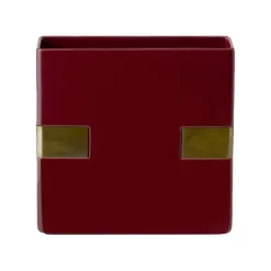 Bitossi Vase, rectangular, 30 x 30 cm, burgundy
