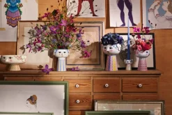 Bjørn Wiinblad Eva vase, 18,5 cm, blue