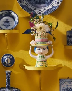 Bjørn Wiinblad Lady with Hat vase, 24,5 cm, green