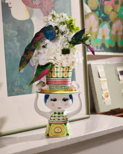 Bjørn Wiinblad Lady with Hat vase, 24,5 cm, green