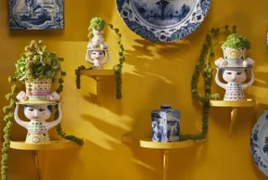 Bjørn Wiinblad Lady with Hat vase, 20,5 cm, blue