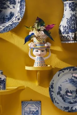 Bjørn Wiinblad Lady with Hat vase, 20,5 cm, blue