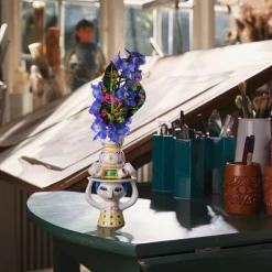 Bjørn Wiinblad Lady with Hat candleholder, 16 cm, rose - pink