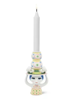 Bjørn Wiinblad Lady with Hat candleholder, 16 cm, rose - pink