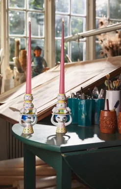 Bjørn Wiinblad Lady with Hat candleholder, 16 cm, rose - pink