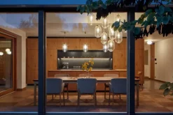 Bomma Lantern pendant, clear - patina gold