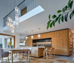 Bomma Lantern pendant, clear - patina gold