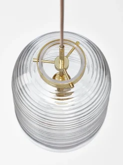 Bomma Lantern pendant, clear - patina gold
