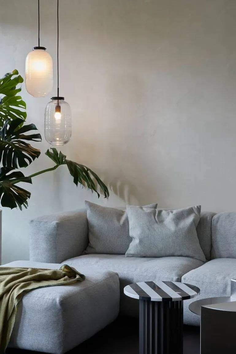 Bomma Lantern pendant, clear - black