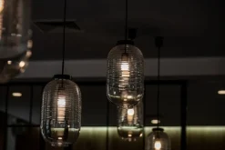 Bomma Lantern pendant, clear - black