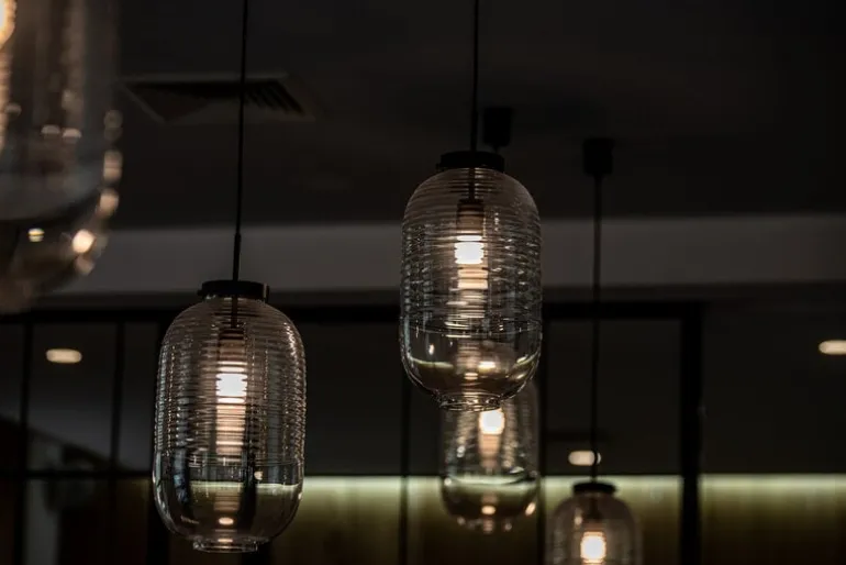 Bomma Lantern pendant, clear - black