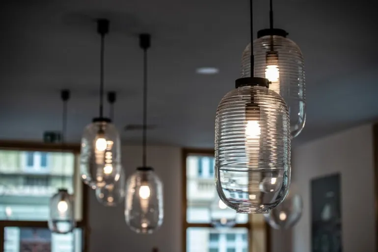 Bomma Lantern pendant, clear - black