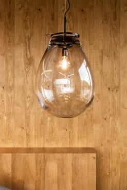 Bomma Tim pendant, medium, clear - black