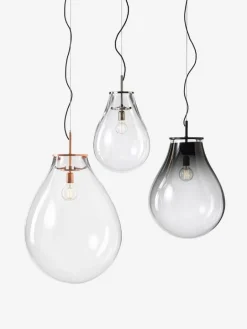 Bomma Tim pendant, medium, smoke - black