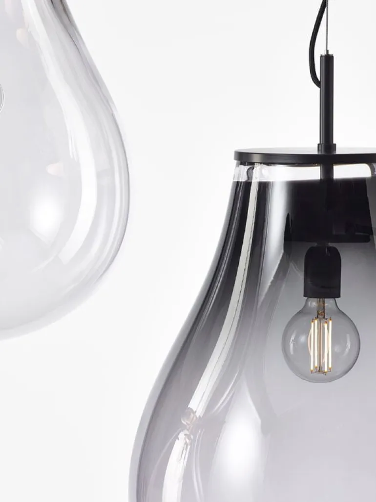 Bomma Tim pendant, medium, smoke - black