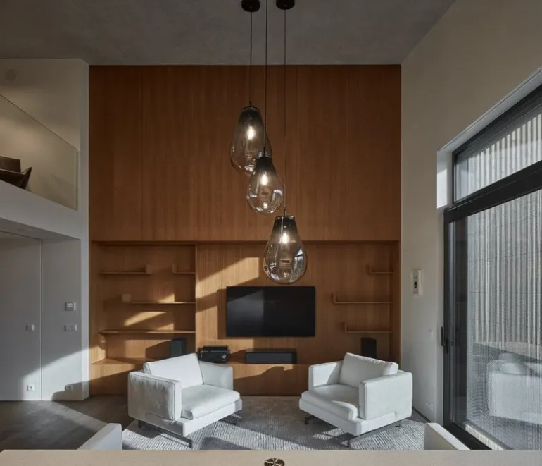 Bomma Tim pendant, medium, smoke - black