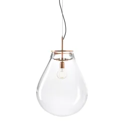 Bomma Tim pendant, medium, clear - brushed copper